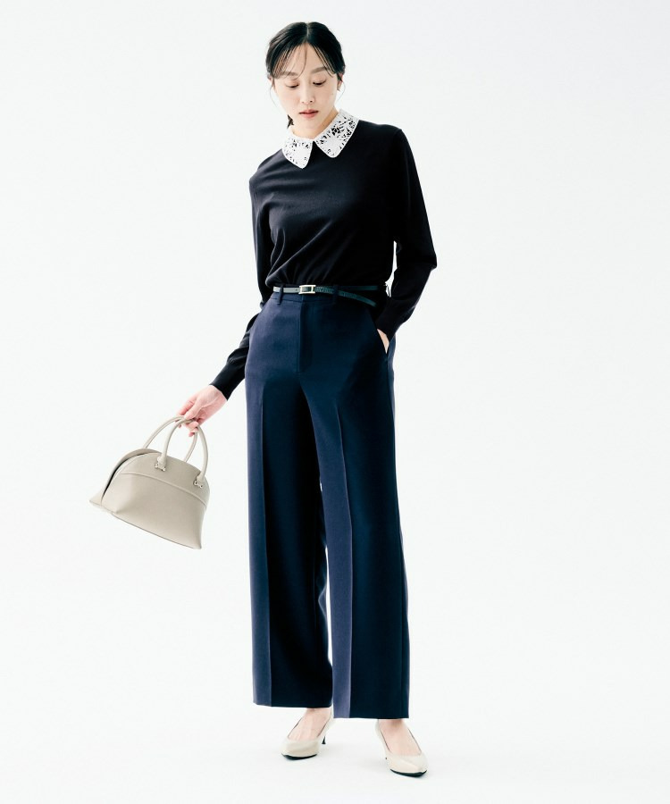 【洗える/カジュアルフォーマル】2WAYレース襟ニットプルオーバー15