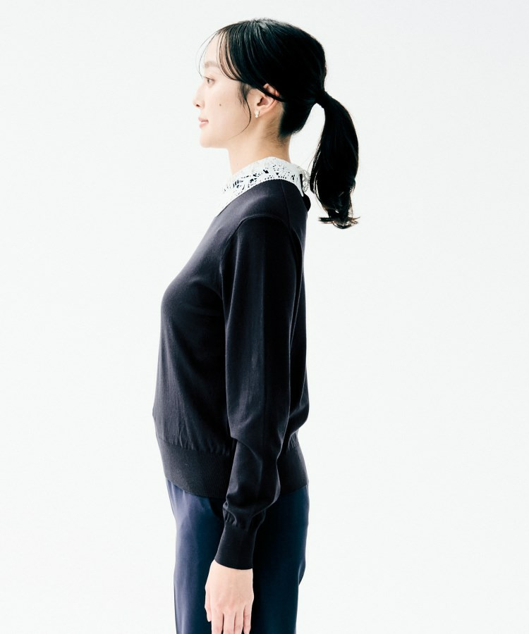 【洗える/カジュアルフォーマル】2WAYレース襟ニットプルオーバー18