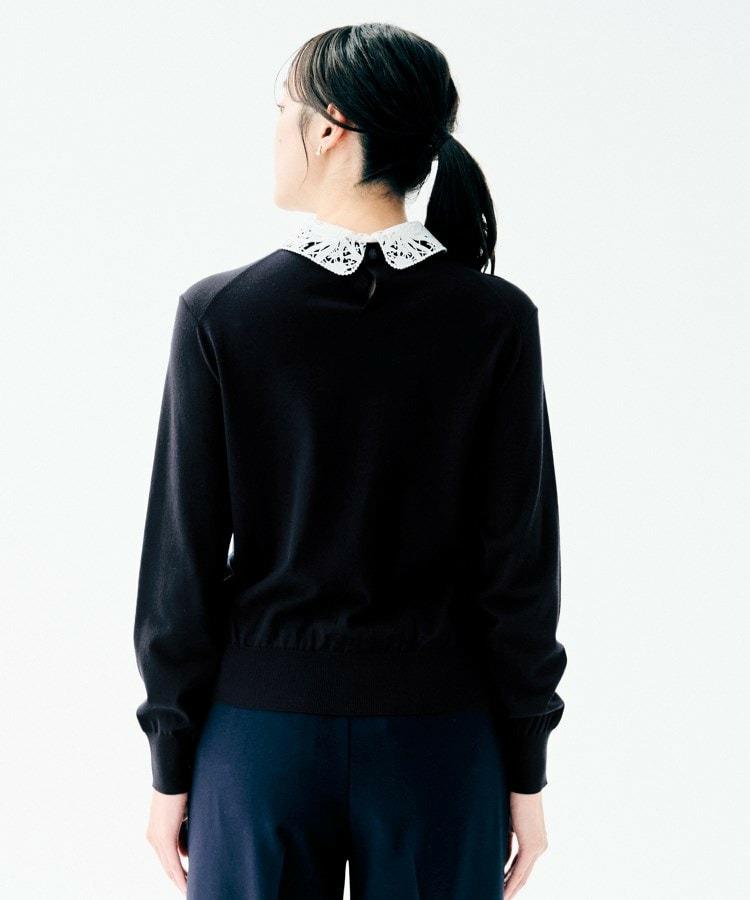 【洗える/カジュアルフォーマル】2WAYレース襟ニットプルオーバー19