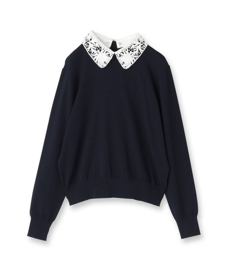 【洗える/カジュアルフォーマル】2WAYレース襟ニットプルオーバー2