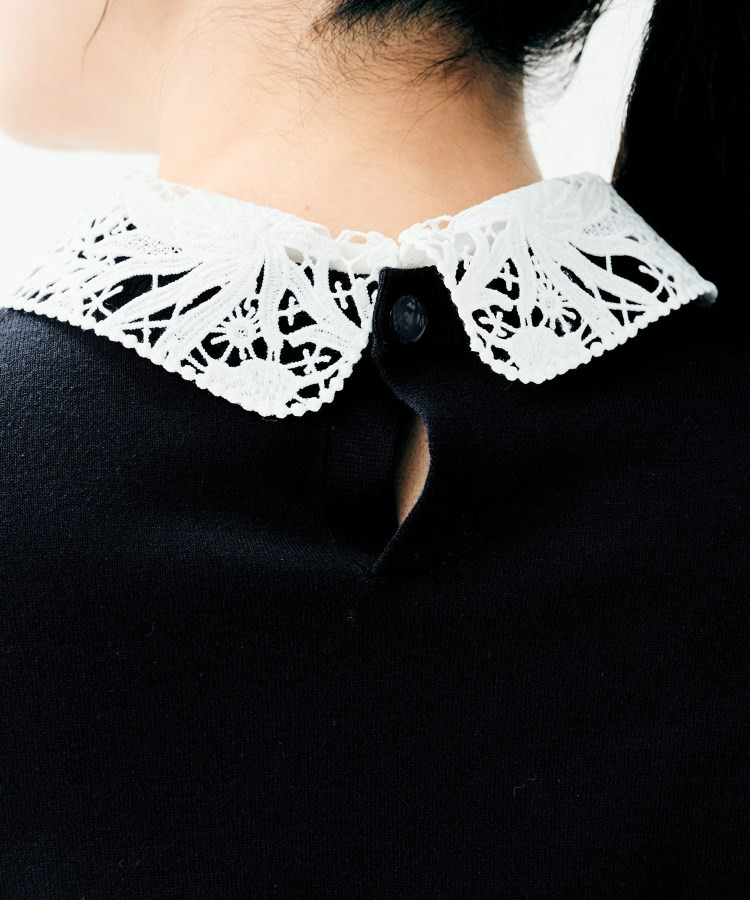 【洗える/カジュアルフォーマル】2WAYレース襟ニットプルオーバー21