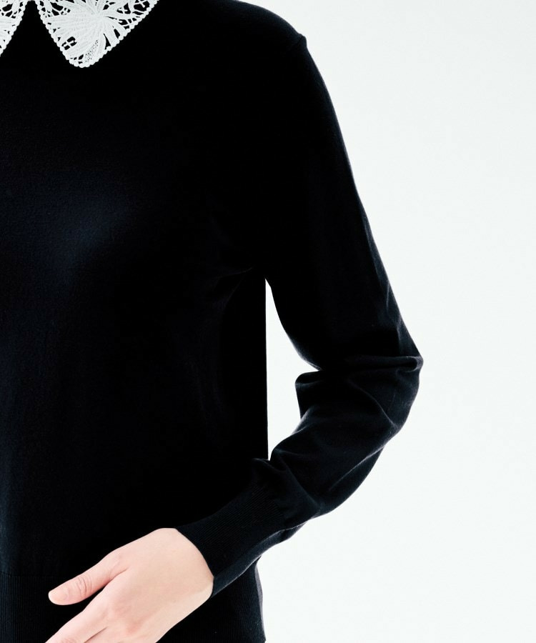 【洗える/カジュアルフォーマル】2WAYレース襟ニットプルオーバー22