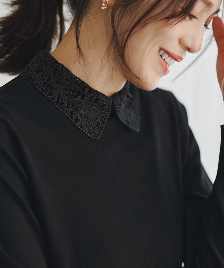 【洗える/カジュアルフォーマル】2WAYレース襟ニットプルオーバー4