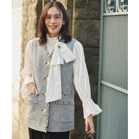 【オンオフ使える】スラブツイード ジレ