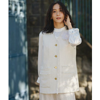 【オンオフ使える】スラブツイード ジレ