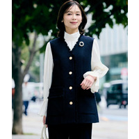 【オンオフ使える】スラブツイード ジレ