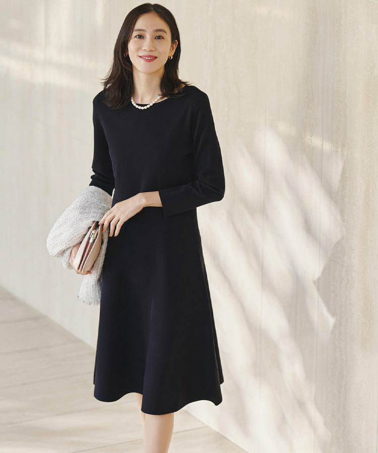 【洗える/ストレッチ性/フォーマル】ニットワンピース1