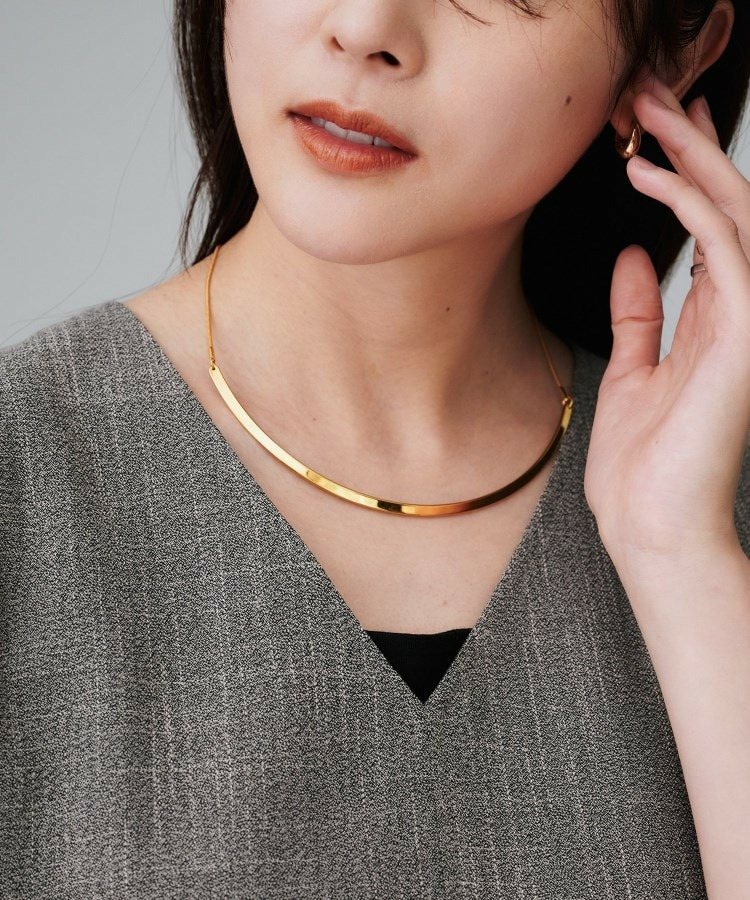 【追加/ステンレス】カーヴィプレートショートネックレス5