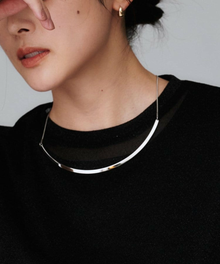 【追加/ステンレス】カーヴィプレートショートネックレス7