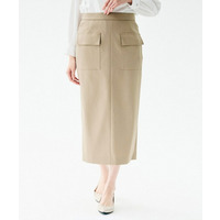 【ストレッチ性/洗える】アウトポケット ナロースカート