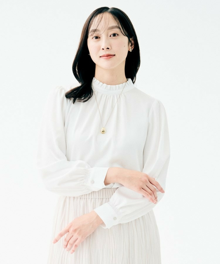 ハイネックフリル ブラウス1
