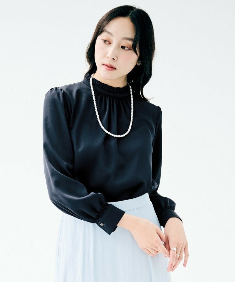 ハイネックフリル ブラウス1