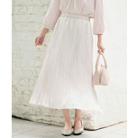 【ウエストゴム/洗える/シアー】シャイニープリーツスカート