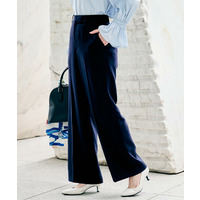 【洗えるスーツ/ストレッチ性/後ろウエストゴム】ワイドパンツ