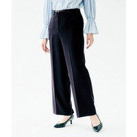 【洗えるスーツ／ストレッチ性／後ろウエストゴム】ワイドパンツ