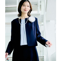 【洗える/ストレッチ性/軽い】ノーカラージャケット