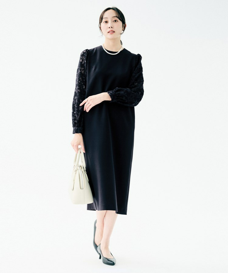 カットジャカードスリーブ ワンピース8