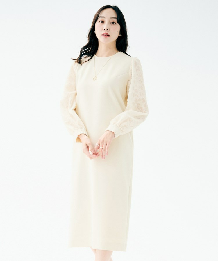 カットジャカードスリーブ ワンピース1