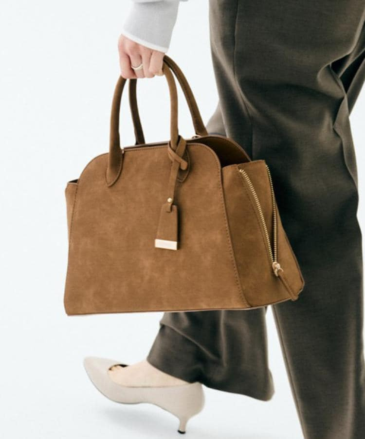 スエード調ZIPトート