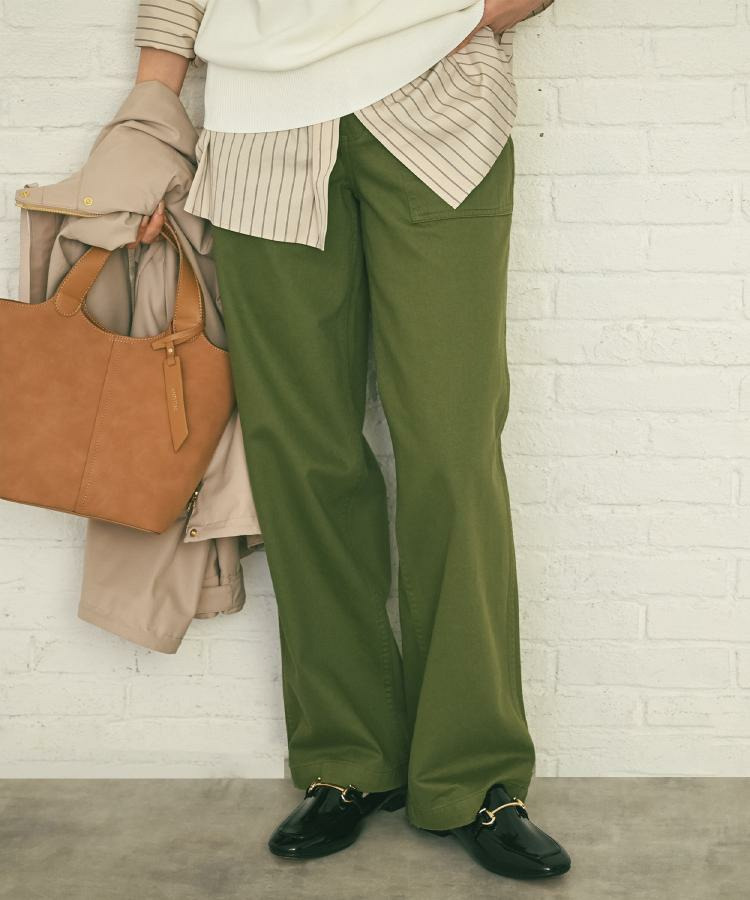 【コットン100/洗える】サテンベイカーパンツ1