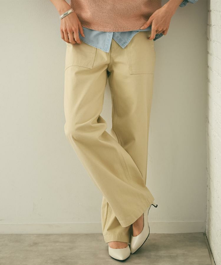 【コットン100/洗える】サテンベイカーパンツ1