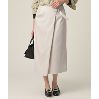 【洗える/後ろウエストゴム】デニム調シャンブレーナロースカート