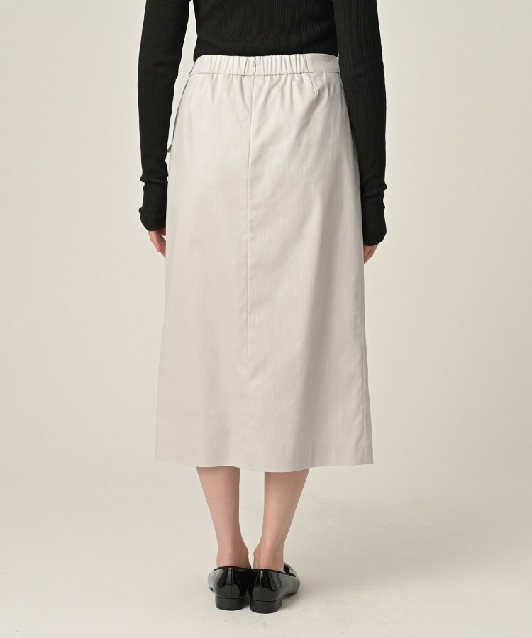 【洗える/後ろウエストゴム】デニム調シャンブレーナロースカート13
