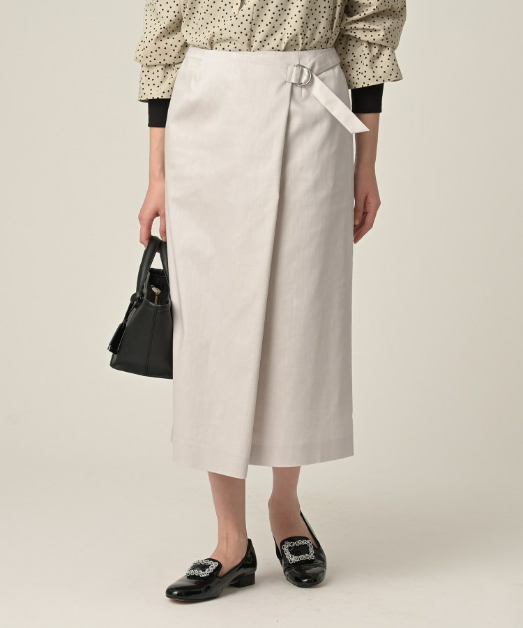 【洗える/後ろウエストゴム】デニム調シャンブレーナロースカート3