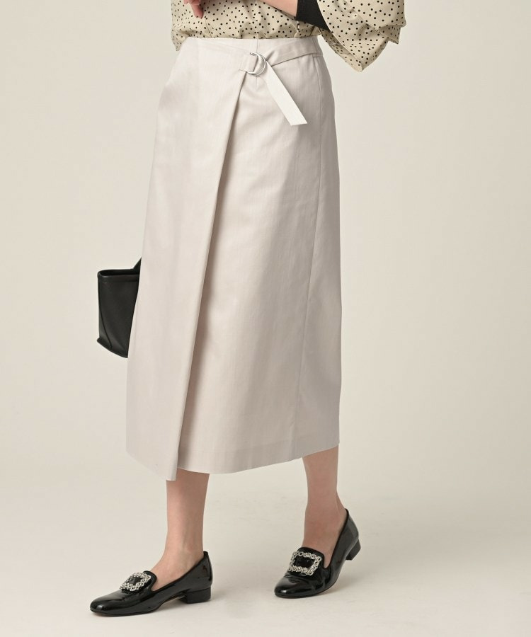 【洗える/後ろウエストゴム】デニム調シャンブレーナロースカート4