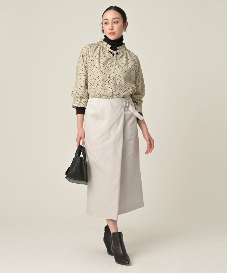 【洗える/後ろウエストゴム】デニム調シャンブレーナロースカート5