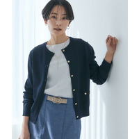 【アンサンブル可/洗える】クルーネックニットカーディガン