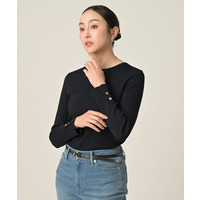 【アンサンブル可/洗える】ワイドリブニット