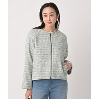 ツイードジップジャケット