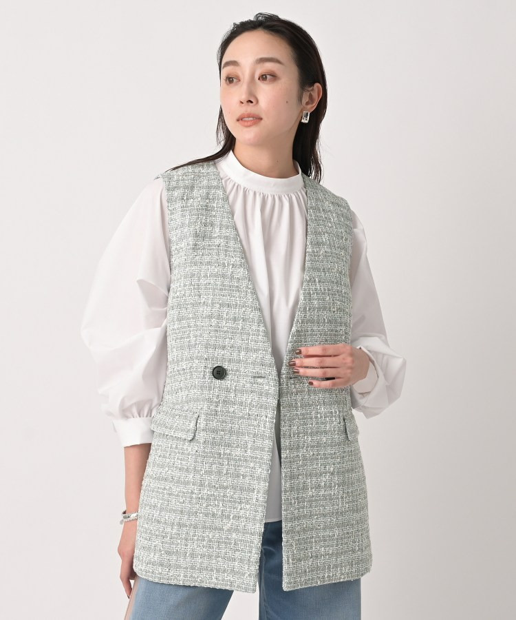 ツイードカラーレスジレ