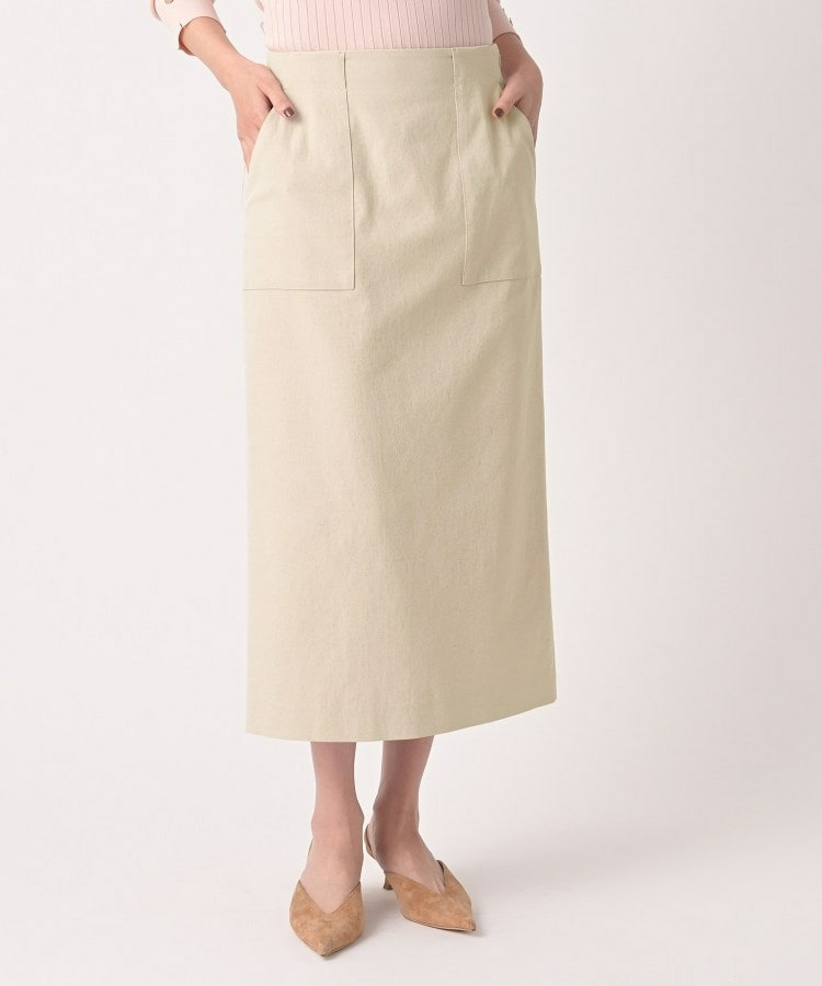【洗える/後ろウエストゴム】オックスアイラインスカート
