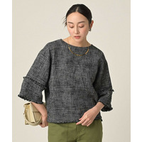 【洗える】ツイードドルマンブラウス