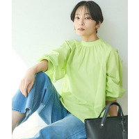 【洗える/オンオフ使える】タイプライタースタンドネックブラウス