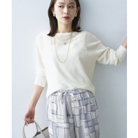 ドライタッチボートネックニット