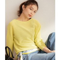 ドライタッチボートネックニット