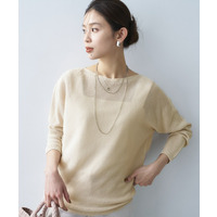 ドライタッチボートネックニット