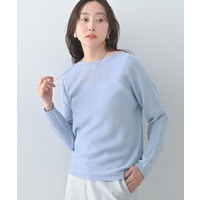 【古畑星夏さん着用/8色展開/程よい透け感】ドライタッチボートネックニット