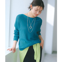 【古畑星夏さん着用/8色展開/程よい透け感】ドライタッチボートネックニット