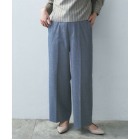 【接触冷感/洗える/後ろウエストゴム】オックスワイドパンツ