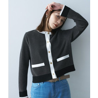 配色ハイゲージニットカーディガン