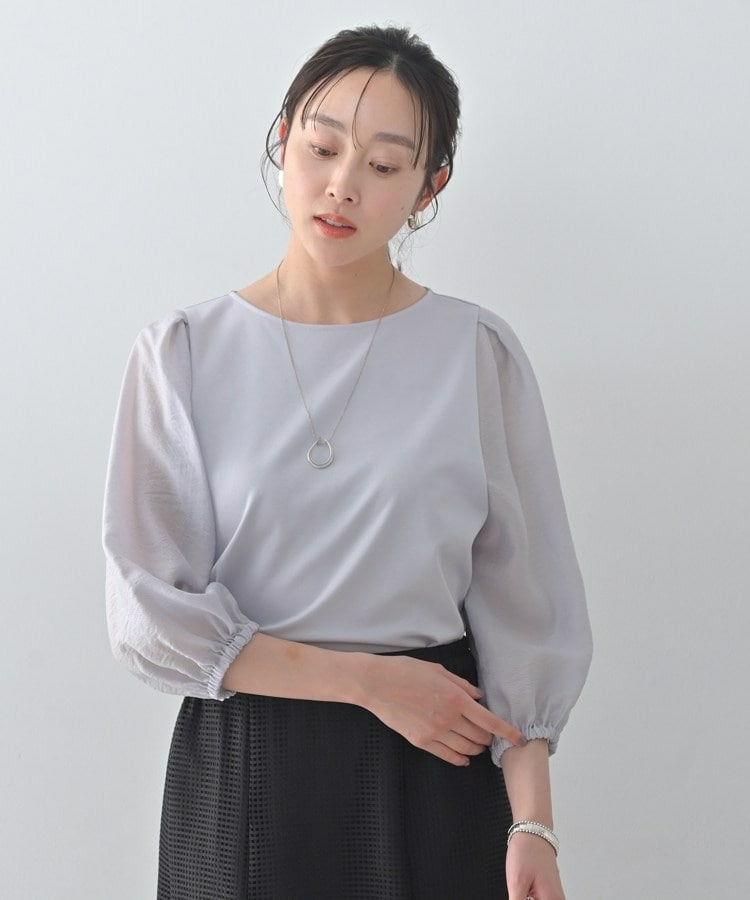 ポンチ袖ボリュームトップス
