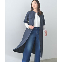 【洗える/前開きボタン】シャンブレーシャツワンピース