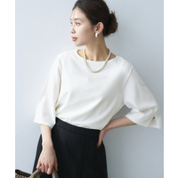 袖スリットニットプルオーバー