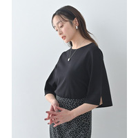 袖スリットニットプルオーバー