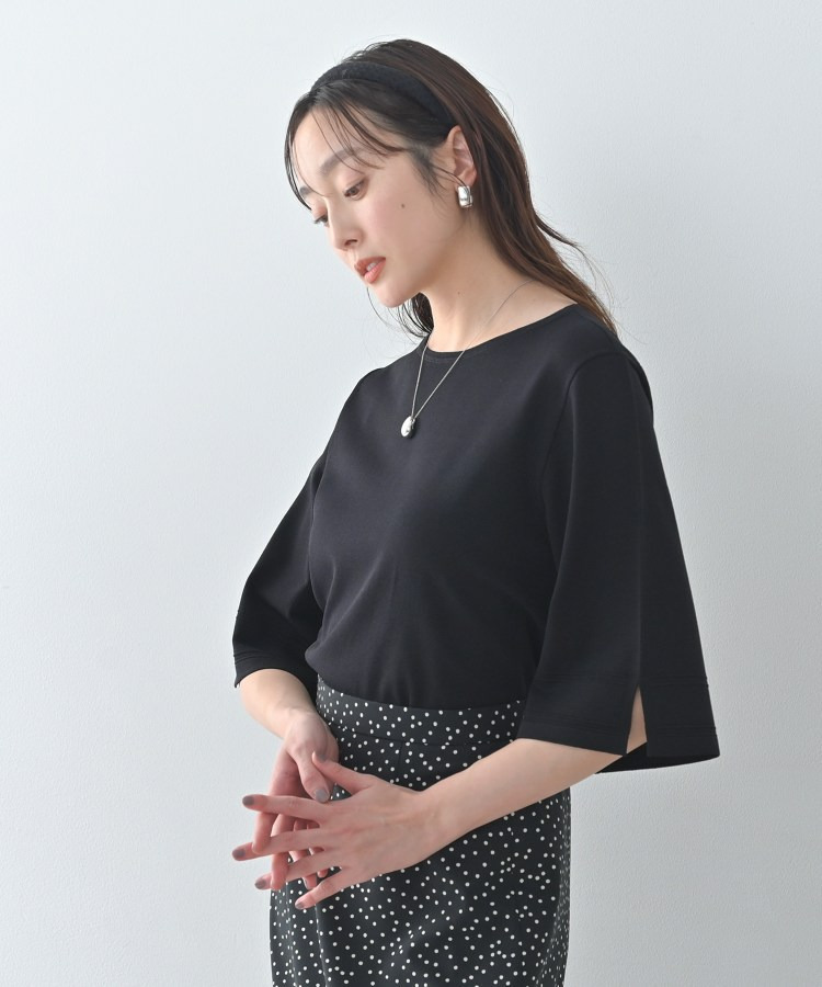 袖スリットニットプルオーバー1