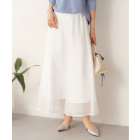 【古畑星夏さん着用/洗える/後ろウエストゴム】スクエアメッシュスカート